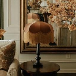 The Emmy Fringed Lampshade, Golden Fringe - Extra Small (30cm) - Ceiling Pendant - thumbnail 1