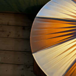 The Stripy Shade - Ivory & Gold Pleated Lampshade - Large (45cm) - Ceiling Pendant - thumbnail 2