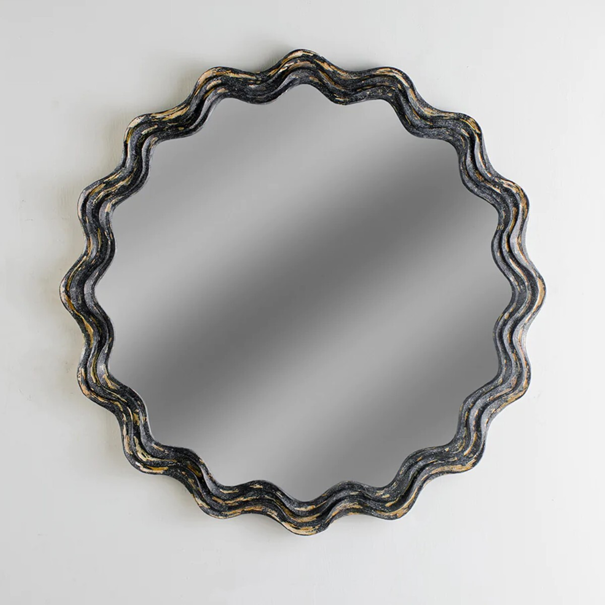 Porta Romana - Clam Shell Mirror Round - Burnt Ochre