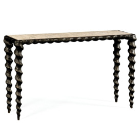 William Yeoward - Karinta Console Table Bronzed Finish With White Oyster Top