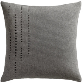 de Le Cuona - Cashmere Wool Twill Cushion With Vertical Detail - Dark Grey