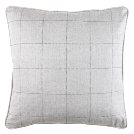 Zinc Romo I Kilgour Check Cushion - Silver Grey 50x50cm