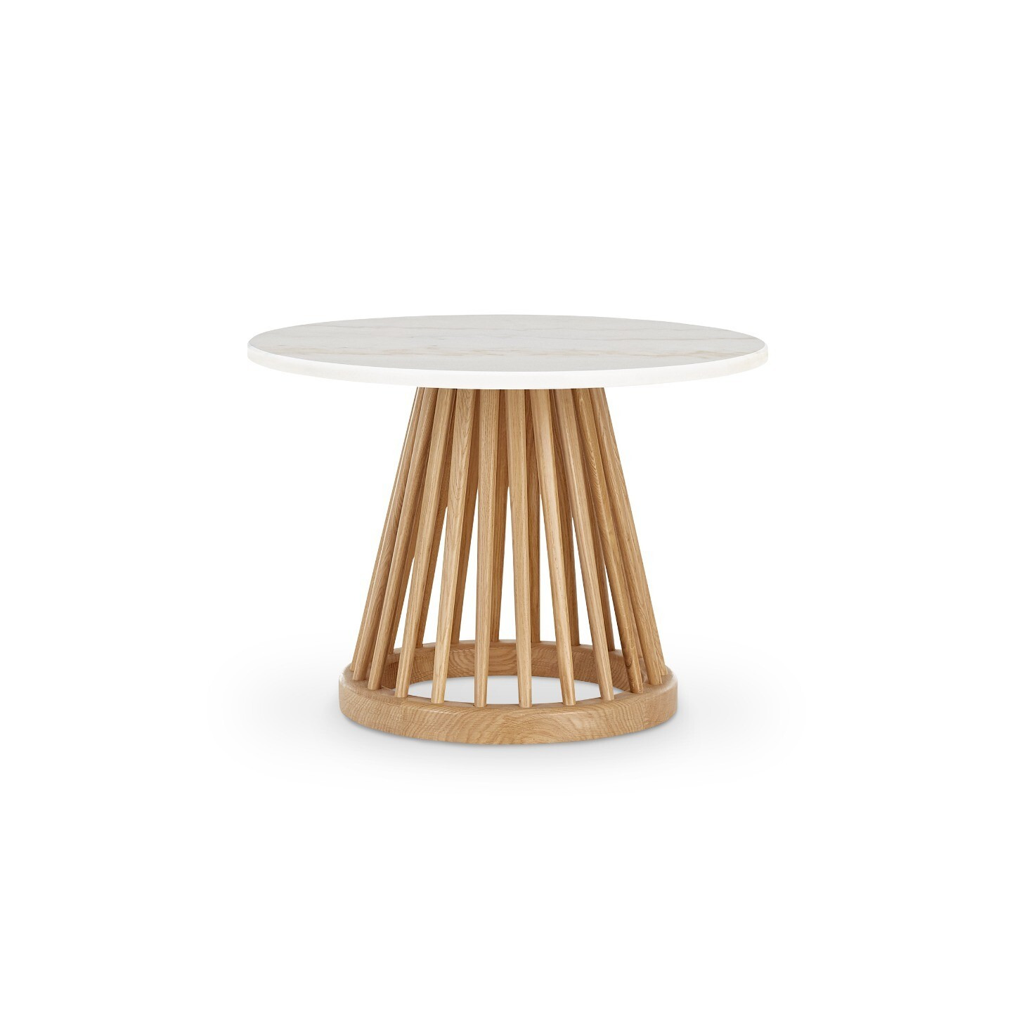 Tom Dixon - Fan Table Natural Base White Marble Top
