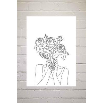 Sundry Society Flower Face Wall Art Print - Assorted UK 3 at Urban Outfitters