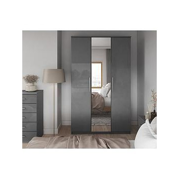 Very Home Prague Gloss 3 Door Mirrored Wardrobe - Fsc&Reg Certified