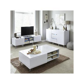 Very Home Xander Wide High Gloss Tv Stand With Led Lights - Fits Up To 60 Inch Tv