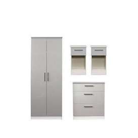 Swift Montreal Gloss 4 Piece Ready Assembled Package &Ndash 2 Door Wardrobe, 3 Drawer Chest And 2 Bedside Chests