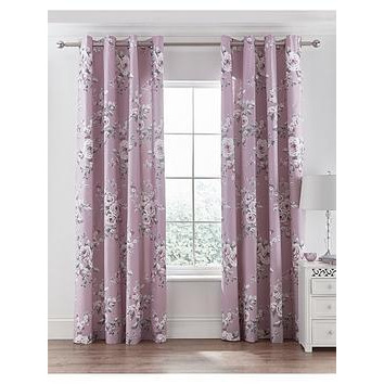 Catherine Lansfield Canterbury Eyelet Lined Curtains
