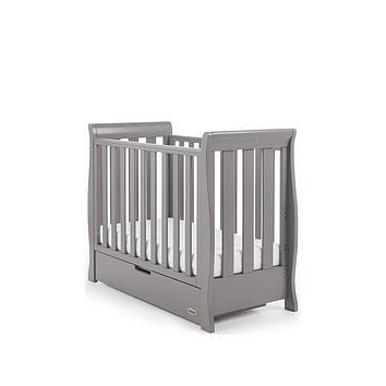 Obaby Stamford Space Saver Sleigh Cot, Taupe Grey