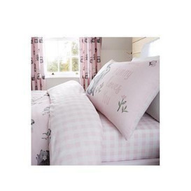 Catherine Lansfield Woodland Friends Easy Care Fitted Sheet - Pink - Single, Pink