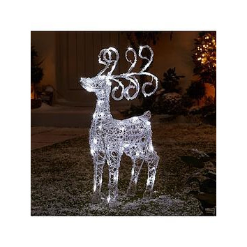 Very Home Spun Acrylic Light Up Standing Reindeer Outdoor Christmas Decoration