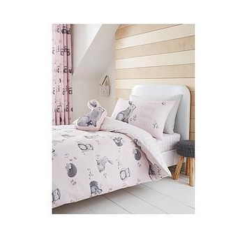 Catherine Lansfield Woodland Friends Easy Care Duvet Cover Set - Pink - Single, Pink