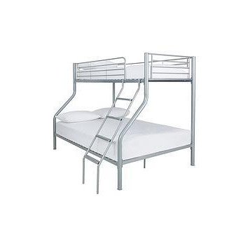 Very Home Domino Metal Trio Bunk Bed  - Bed Frame With 2 Standard Mattresses, Black