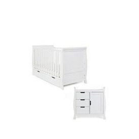 Obaby Stamford Classic Sleigh 2-Piece Nursery Furniture Set, White