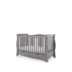 Obaby Stamford Luxe Sleigh Cot Bed, Warm Grey