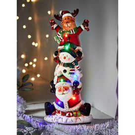 Festive Jolly Santa And Friends Light Up Ornament