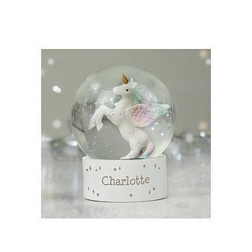 The Personalised Memento Company Personalised Unicorn Snow Globe