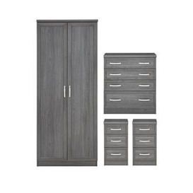 Very Home Camberley 4 Piece Package - 2 Door Wardrobe, 4 Drawer Chest And 2 Bedside Chests