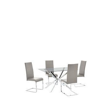 Very Home Chopstick 130 Cm Dining Table + 4 Jet Chairs