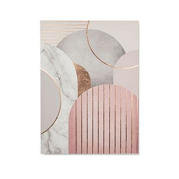 Art For The Home Pink &Amp Grey Art Deco Canvas Wall Art