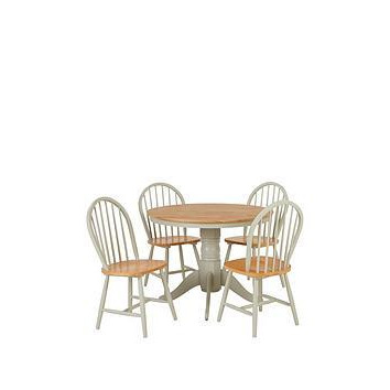 Very Home New Kentucky 100 Cm Round Dining Table + 4 Chairs