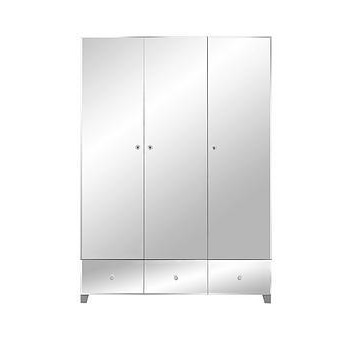 Very Home New Bellagio Mirrored 3 Door, 3 Drawer Wardrobe - White/Mirrors, Grey/Mirrors