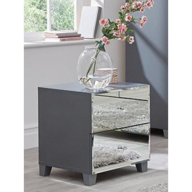 Very Home New Bellagio Mirrored 2 Drawer Bedside Chest - White/Mirrors, Grey/Mirrors, Black/Mirrors - Fsc&Reg Certified