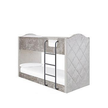 Very Home Mandarin Fabric Bunk Bed with Mattress Options (Buy and SAVE!) - Grey, Silver - Bunk Bed With Standard Mattress, Silver