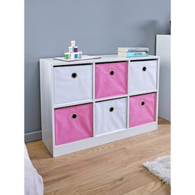 Lloyd Pascal 6 Cube Storage Unit - Pink/White, Pink/White