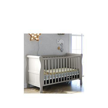 Little Acorns Sleigh Cotbed (exc draw), Light Grey
