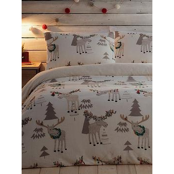 Silentnight Christmas Moose Fleece Duvet Cover Set - An Online Exclusive - Multi