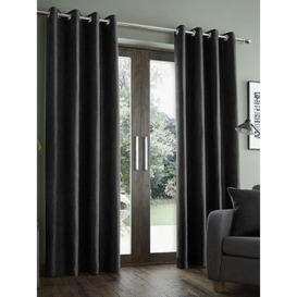 Catherine Lansfield Faux Suede Eyelet Lined Curtains