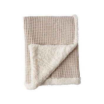 Cascade Home Luxury Knitted Waffle Sherpa Throw