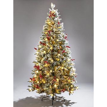 Very Home 7Ft Vermont Flocked Pre-Lit Mixed Tips Christmas Tree