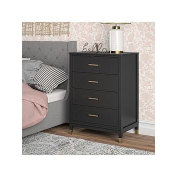 Cosmoliving By Cosmopolitan Westerleigh 4 Drawer Chest - Black/Gold