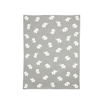 Mamas & Papas Knitted Blanket - Welcome To The World Elephant - Grey Elephant, Grey Elephant