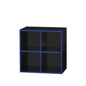 Lloyd Pascal Virtuoso 4 Cube Storage with Blue Edging, Black/Blue