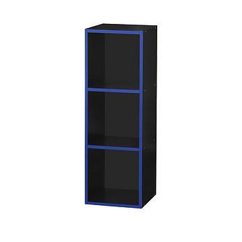 Lloyd Pascal Virtuoso 3 Cube Storage with Blue Edging, Black/Blue