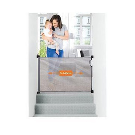 Dreambaby Retractable Relocatable Gate (Fits Gaps 0-140cm) - Grey/Mesh, One Colour