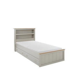 Very Home Atlanta Kids Single 2 Drawer Bed with Mattress Options (Buy and SAVE!) - Grey/Oak - Bed Frame With Premium Mattress, Grey