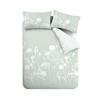 Catherine Lansfield Meadowsweet Floral Duvet Cover Set - Green