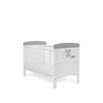 Obaby Grace Inspire Cot Bed Hello World, Grey