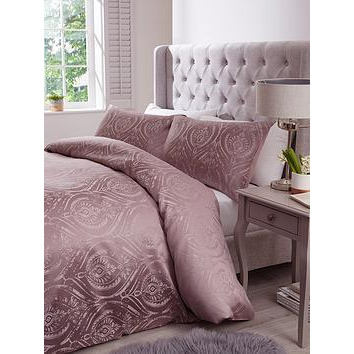 Boston Jacquard Duvet Cover Set - Lilac