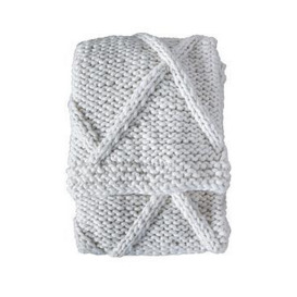 Gallery Cable Knit Diamond Throw - Cream