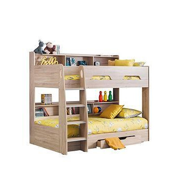 Julian Bowen Riley Bunk Bed with Shelves and Storage, Oak