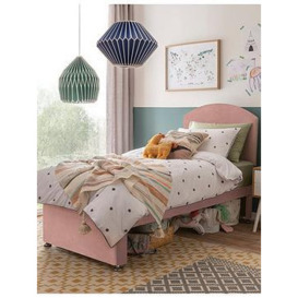 Silentnight Kids Maxi Store Bright Velvet Divan Bed Set, Sprung Mattress and Headboard, Pink