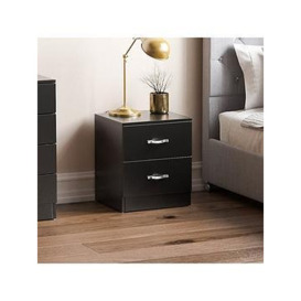 Vida Designs Riano Compact 2 Drawer Bedside Chest - Black