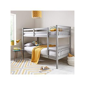 Very Home Novara Bunk Bed - Grey - FSC® Certified - Bed Frame With 2 Premium Mattresses, Grey