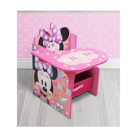 Minnie Mouse Chair Desk With Storage Bin, Pink