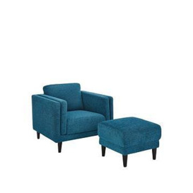 Ava Fabric Armchair And Footstool
